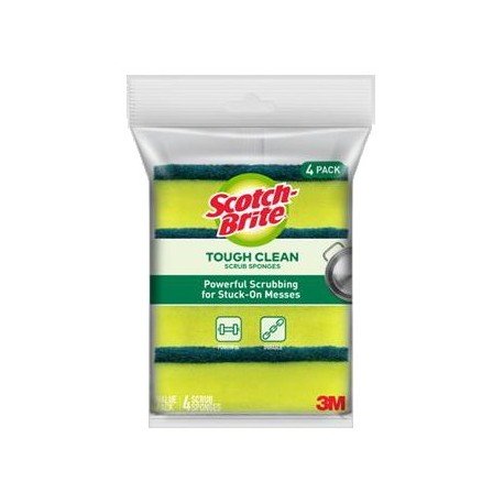 Scotch Brite Tough Clean Scrub Sponge 4pk